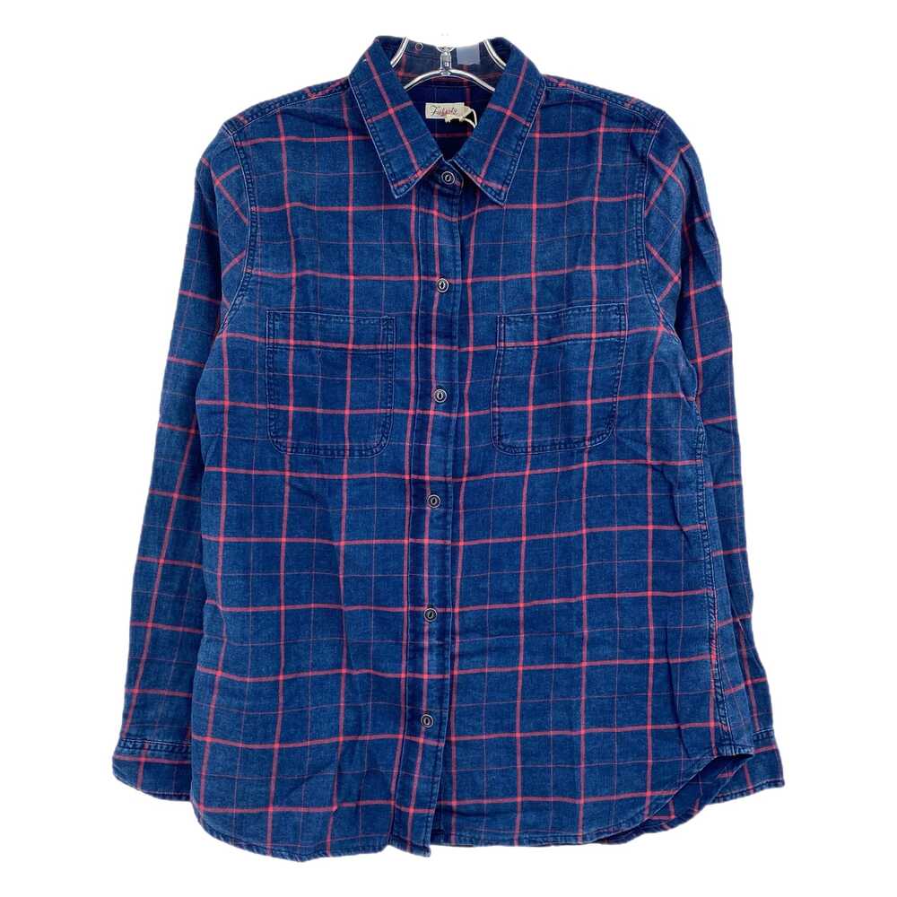 Faherty Blue Pink Plaid Button-Up Shirt | Women’s Size S